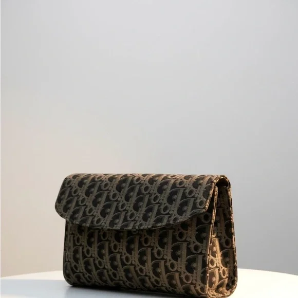 DIOR Vintage Oblique Trotter Monogram Canvas Clutch Bag - Picture 11 of 15